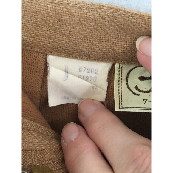 Bronson of California Vintage 70s Tan Wool Dress Pants, Bareback 7-8, ‎ 24 Waist - Picture 9 of 10